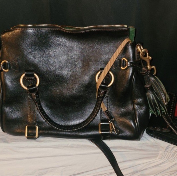 Dooney & Bourke Black Florentine Satchel, COMES WITH Wallet And Key Chain - Picture 2 of 6